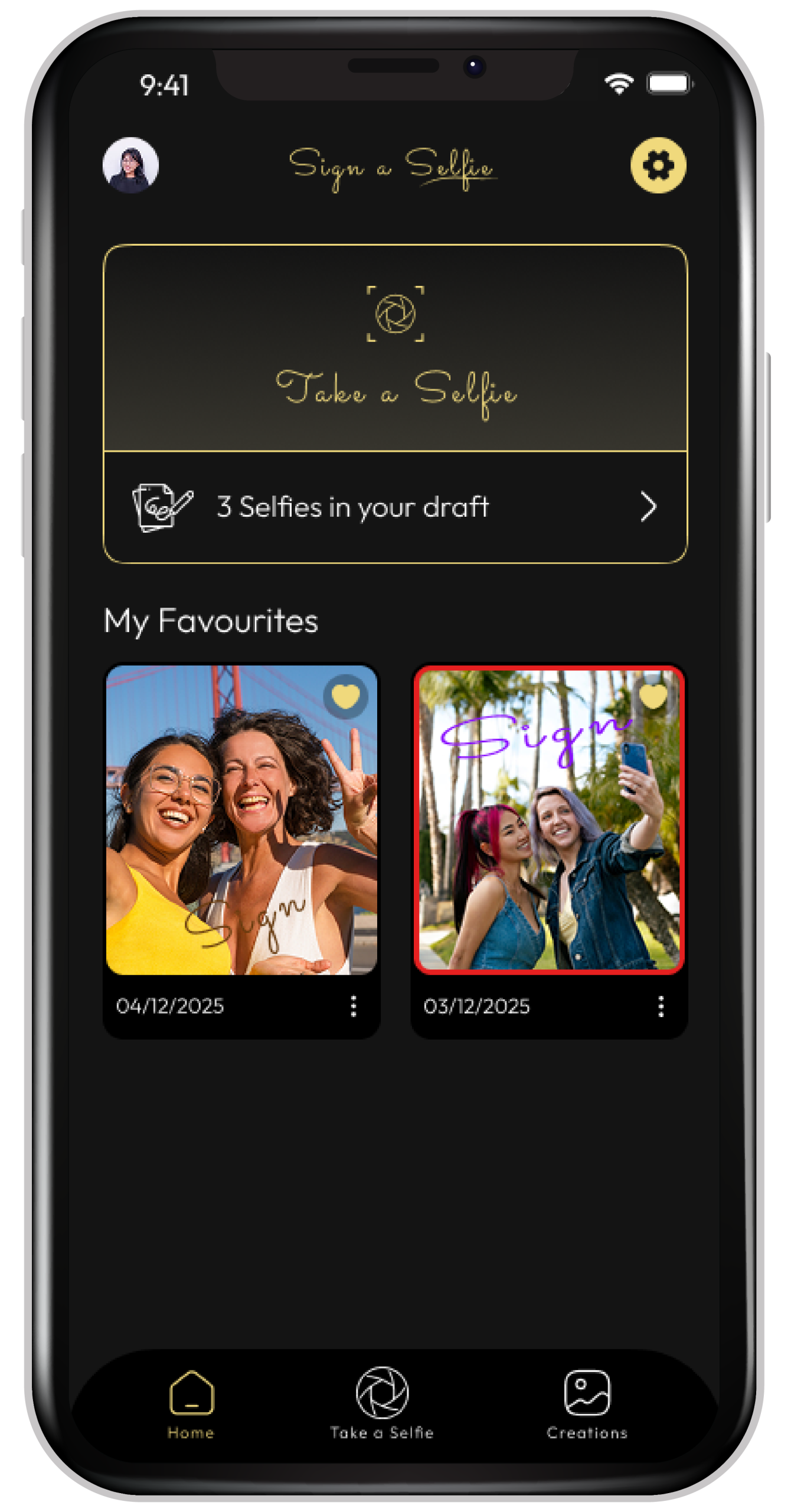 Sign a Selfie App